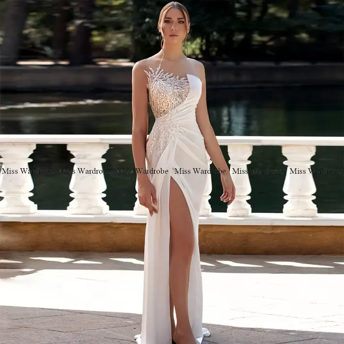 Robe de Soirée Longue Plissée en Forme de Sirène Élégante Personnalisée pour Bal et Evénements Spéciaux