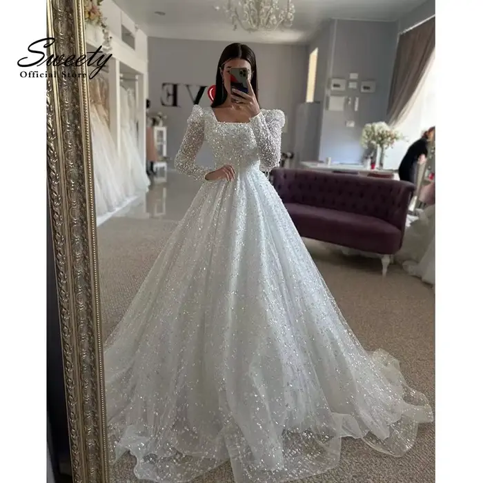 Robe de mariée luxueuse avec perles