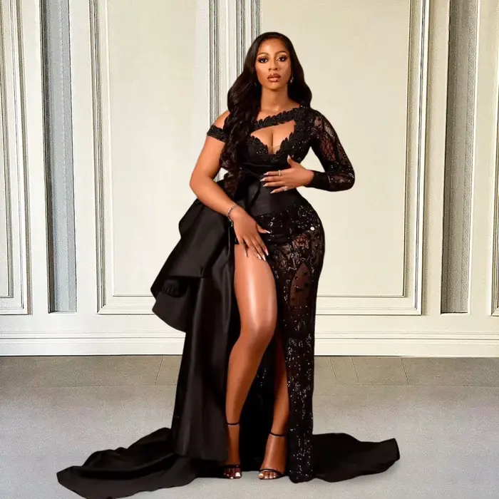 Robe de Rhnoire à paillettes pour femmes