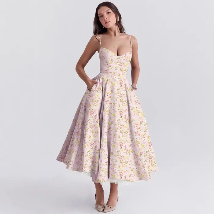 Robe Double couche à épaules dénudées pour femmes, nouveau Style princesse, avec jupe à volants larges, filet français transfrontalier, été 2025