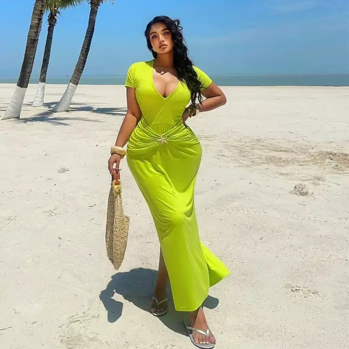 Robe de plage pour femmes grandes tailles : imprimé étoiles de mer
