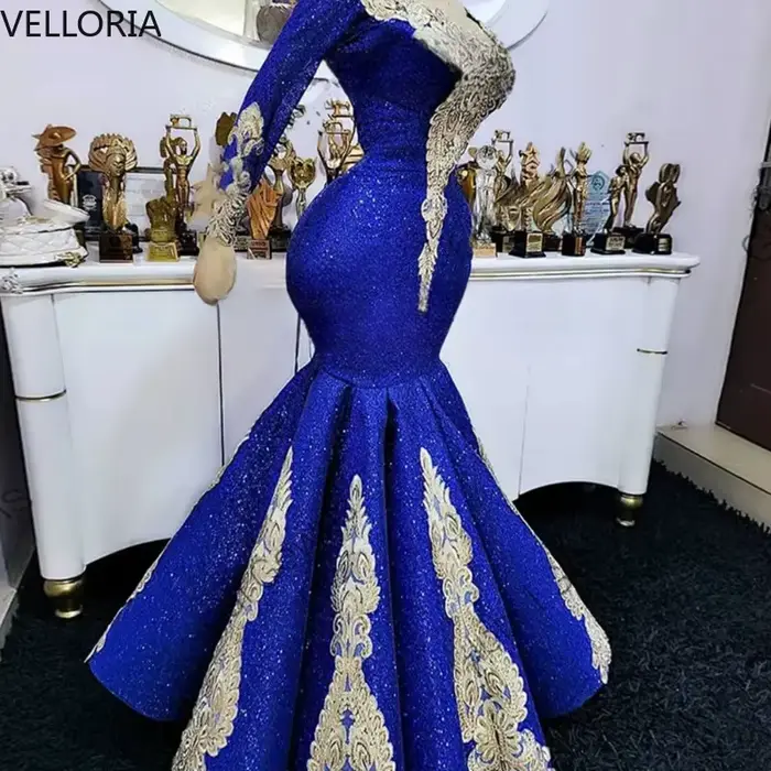 Robe de mariée sirène bleu royal élégante
