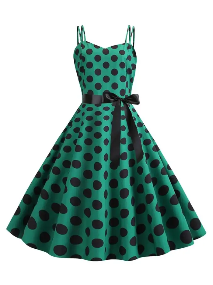Robe vintage rockabilly à pois pour femmes grandes tailles, décontractée et élégante pour soirées estivales et occasions spéciales