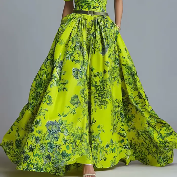 Robe longue décontractée style bohème pour femmes, col rond, coupe trapèze, polyester, pour parties, plage, vacances et occasions spéciales