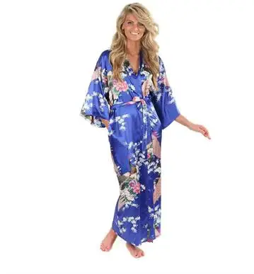 2015 peignoir en soie femmes Satin Kimono Robes