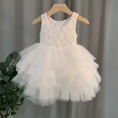 Robe de soirée en dentelle pour filles, tenue de princesse, motif floral, pour anniversaire, élégant