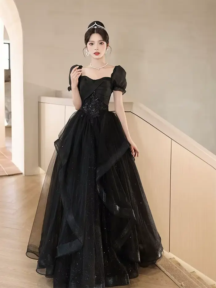 Robe de Soirée Longue Noire pour Femme