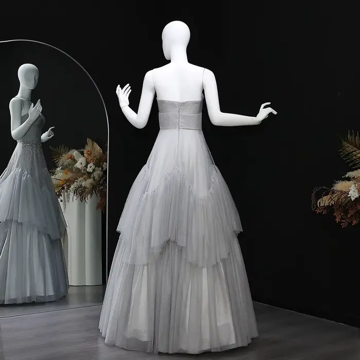 Sharon Said dubaï vert sauge volants robe de soirée avec cristal sans bretelles pour les femmes robes de bal de fête de mariage SF314 personnalisé