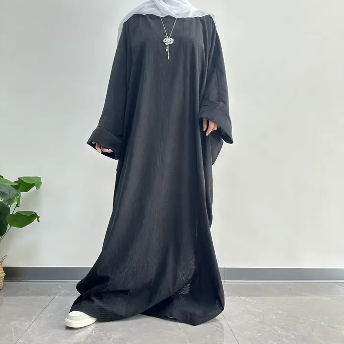 Abayas en velours côtelé pour femmes Robe modeste musulmane Ramadan Eid Islam Vêtements Caftan Maroc