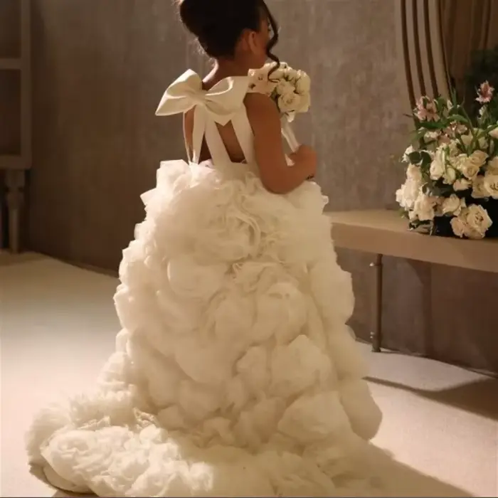 Robes à fleurs blanches pour filles