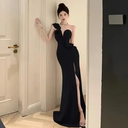 Robe de Soirée Sexy Américaine, Tenue de Banquet, Taille Haute, Queue de Poisson, Cocktail, Longue, 