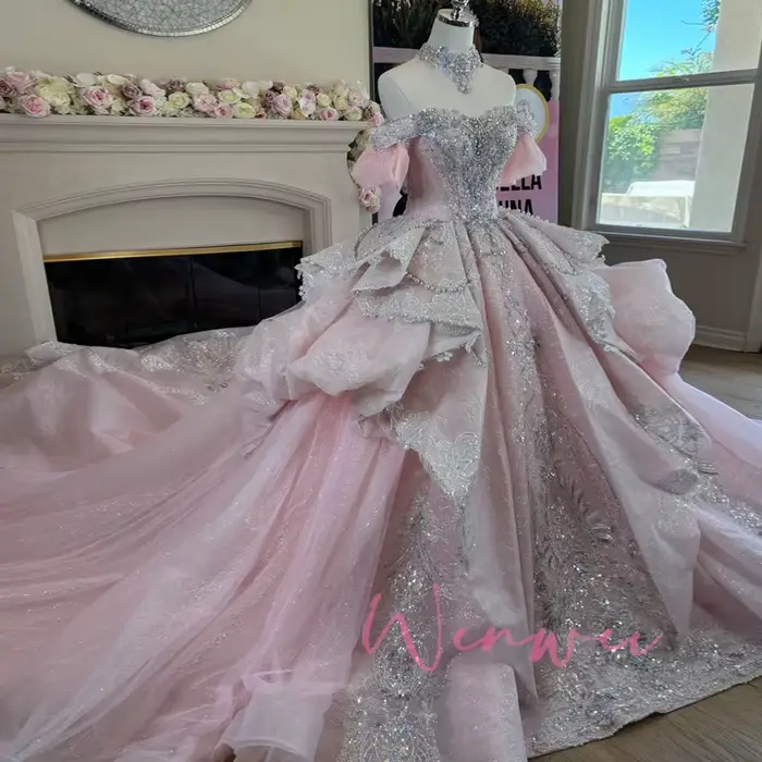 Sophie Store personnalisé rose robe De bal Quinceanera robe pour volants à plusieurs niveaux Corest