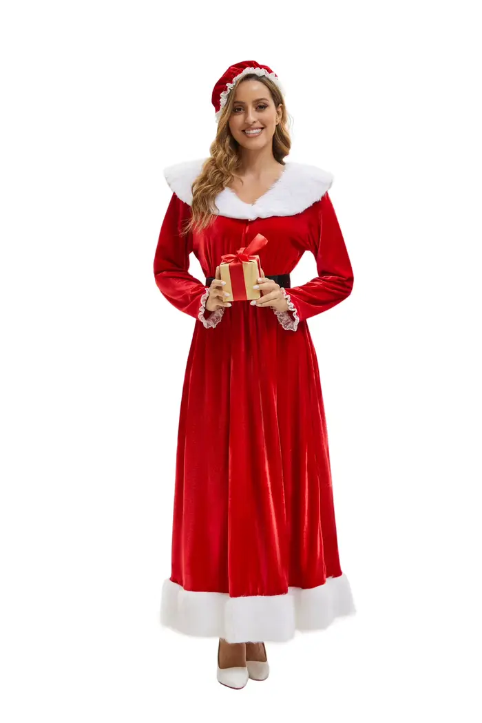 Robe de Noël Rouge Sexy pour Adulte RUIKE 2026 – Idéale pour Fêtes Thème