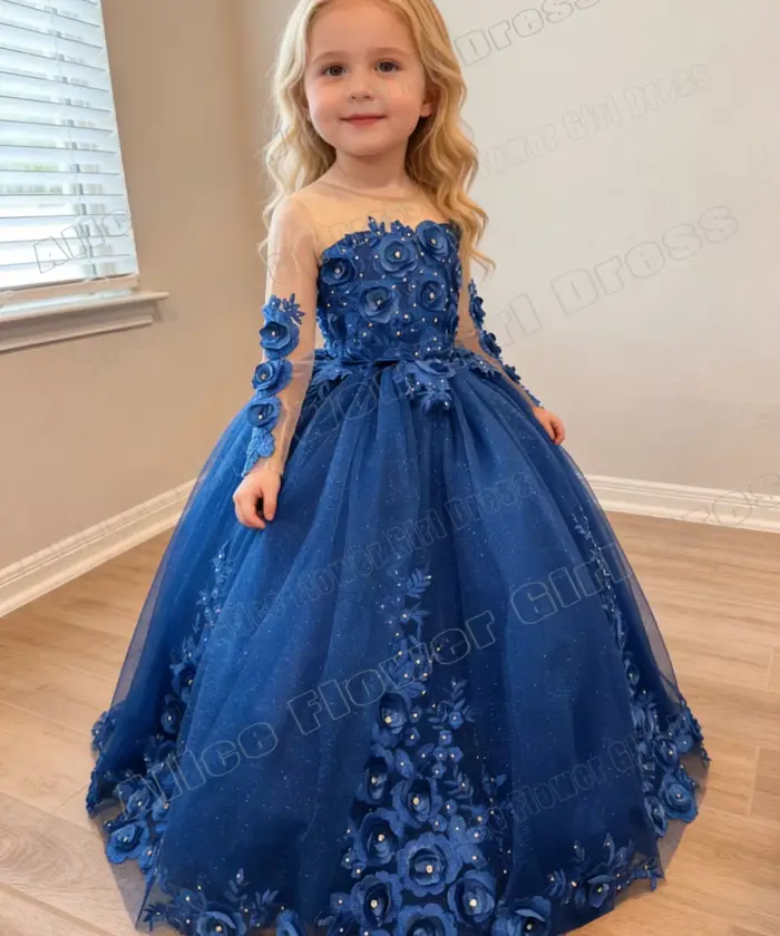 Robes de demoiselle d'honneur bleues personnalisées pour mariage