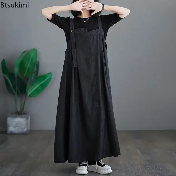 Robe longue à bretelles pour femme grande taille
