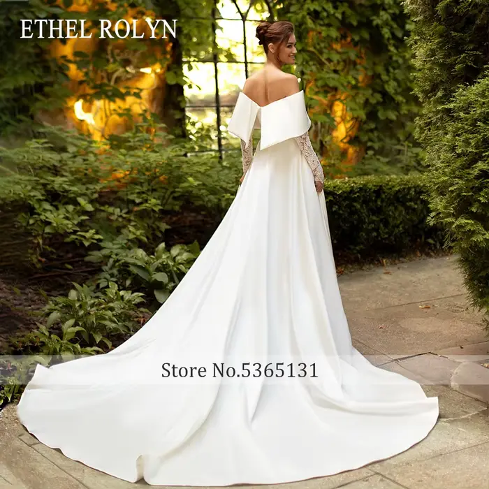 ETHEL ROLYN robe de mariée trapèze élégante en Satin chérie princesse