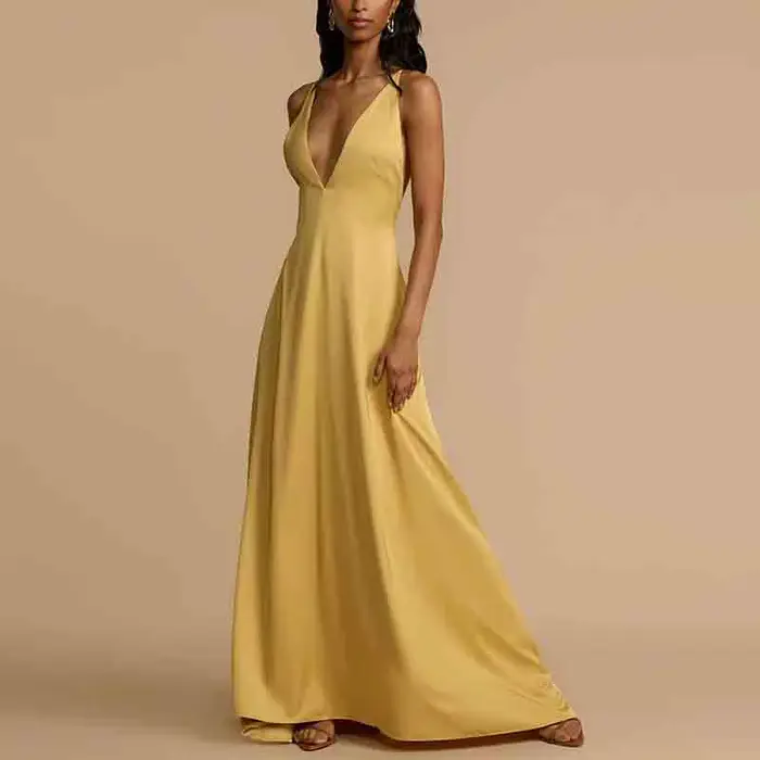 Robe longue élégante sans manches pour femmes