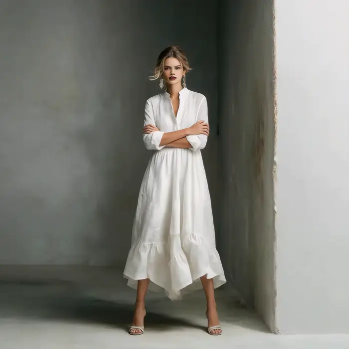 Robes longues décontractées blanches pour femmes 2026 – Nouvelle collection élégante