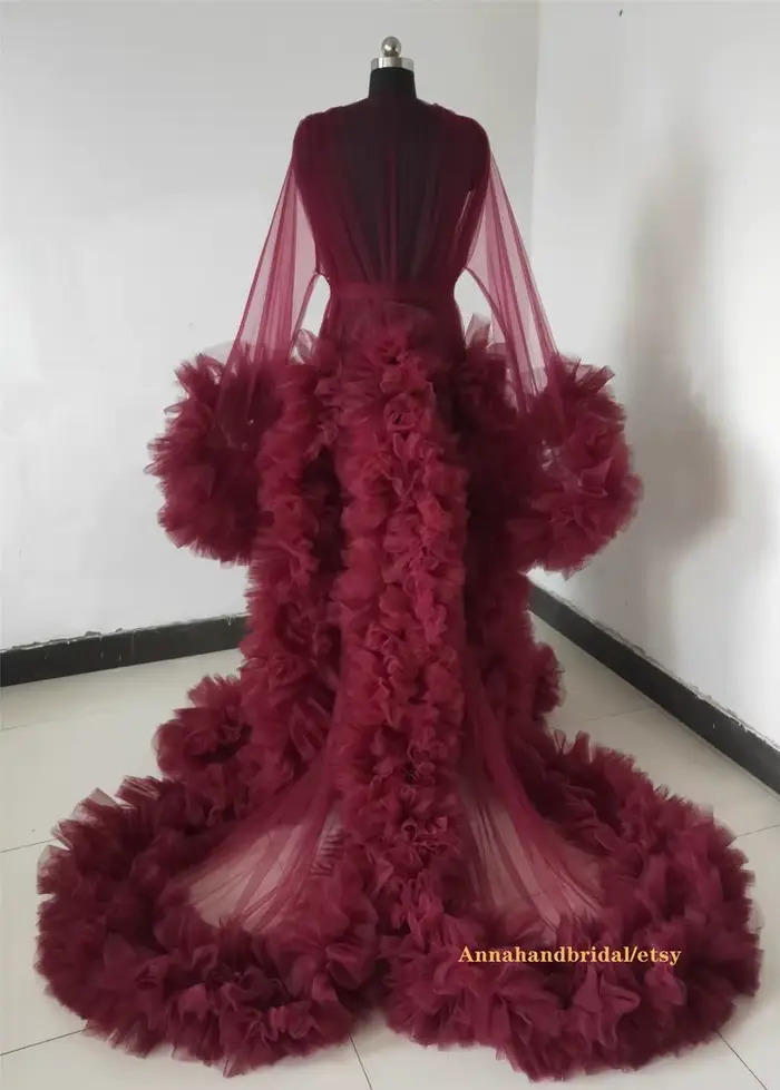 Robe de photographie bordeaux pour femmes