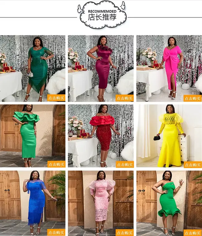 Robe de cocktail à manches évasées et col montant