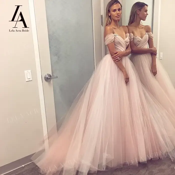 Robe de mariée en cristal romantique, robe de patients A-Line, princesse, cour, train, LelaAcra, ER0
