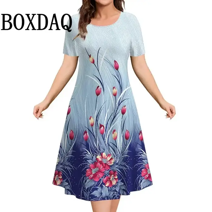Robes vintage à imprimé floral pour femmes