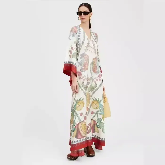 Robe longue imprimée Vintage pour femmes