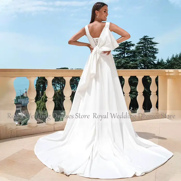 Robe de mariée sirène blanche avec poignées pour la mariée
