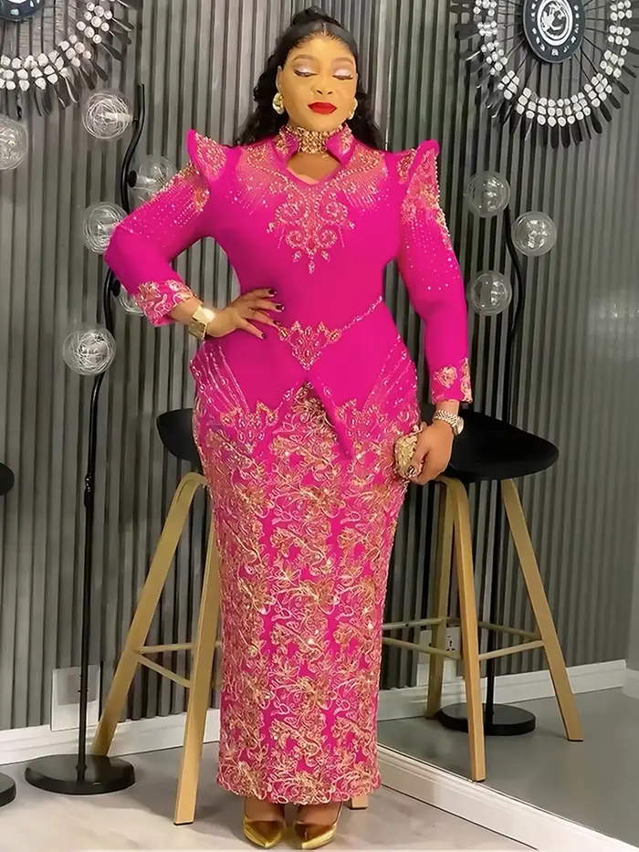 Robes africaines de luxe pour femmes, élégantes, manches longues, Maxi, Ankara Dashiki, tenues de soirée de mariage, grande taille