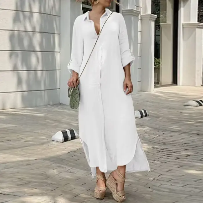 Robe longue en coton pour femmes