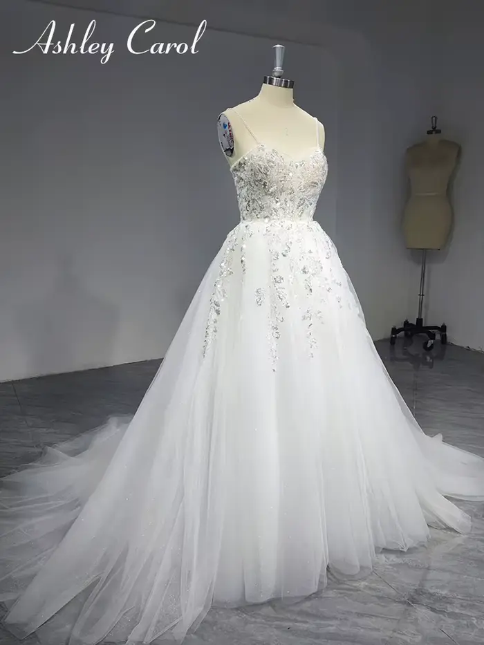 Ashley Carol Boho robe De mariée luxueuse offre spéciale avec veste perles paillettes Illusion a-ligne robe De mariée robes De Novia