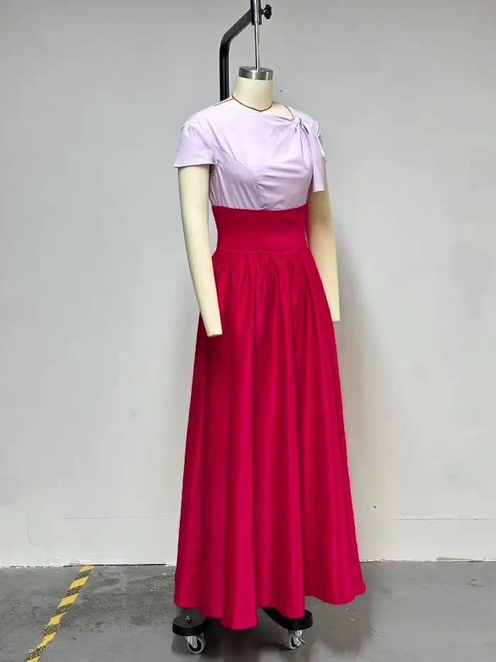 Robes Maxi bloc de couleur rouge pour femmes