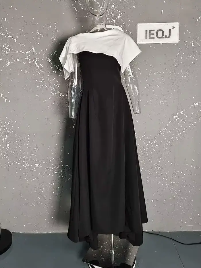 Robe de Soirée DEAT 2026 à Col Rond en Élasthanne avec Volants pour Femmes Âgées de 25 à 34 Ans Occasions Spéciales