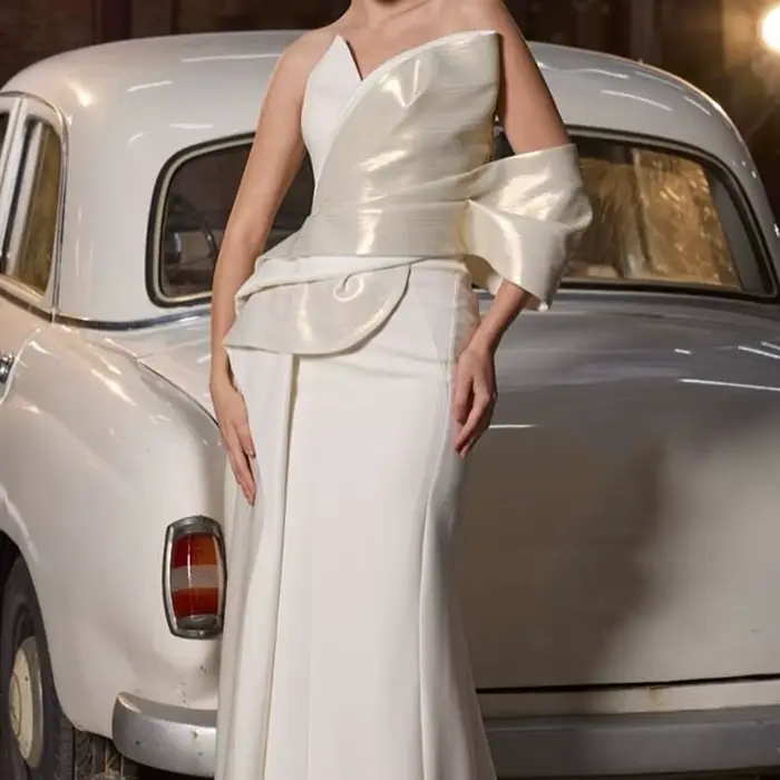 Robe de bal sirène personnalisée longueur au sol épaules dénudées sans manches dos nu élégante pour femmes occasions spéciales