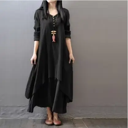 Robe Maxi à Manches sulfpour Femme