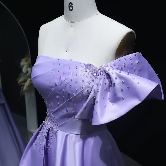Robe de soirée arabe élégante Sharon Said dorée à une épaule 2026 Dubaï Rose Lilas pour femmes