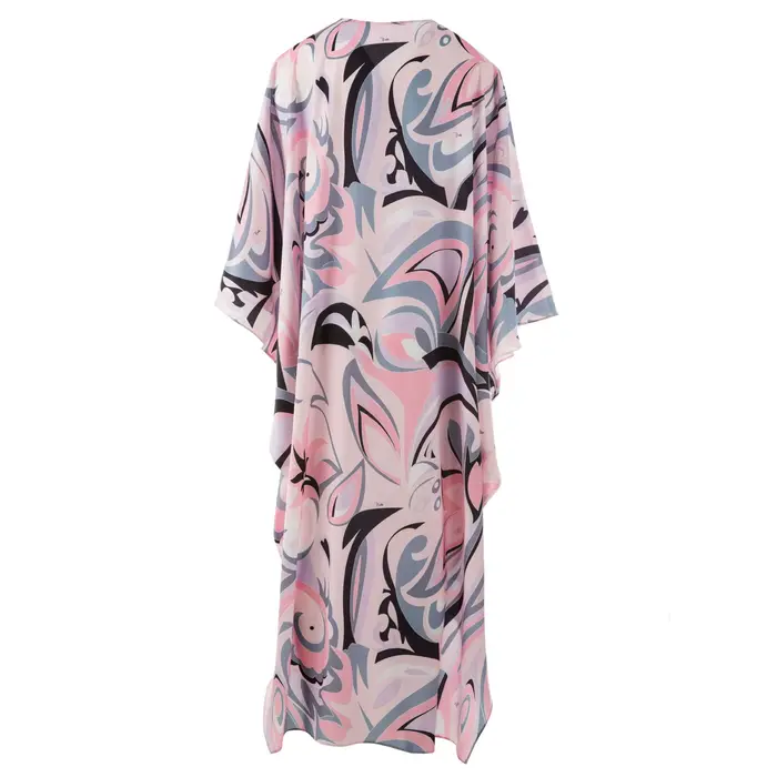 Robe caftan de créateur de luxe 2025 | Robe de plage longue en soie surdimensionnée pour femme |