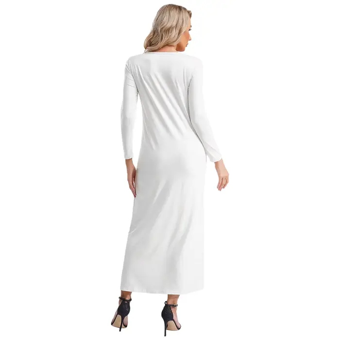 Robe abaya en coton polyester pour femmes élégante et confortable pour prière et occasions spéciales