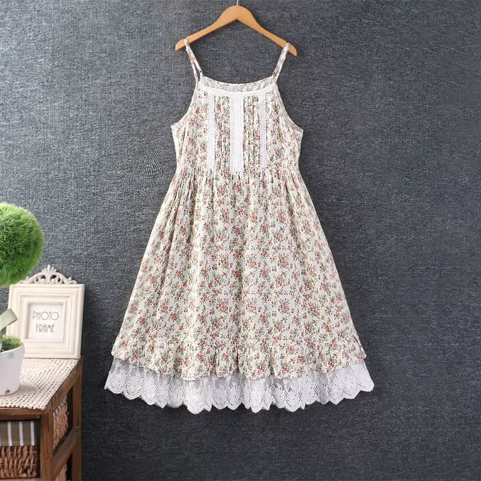 Robe d'été Vintage Mori Girl en dentelle imprimée florale