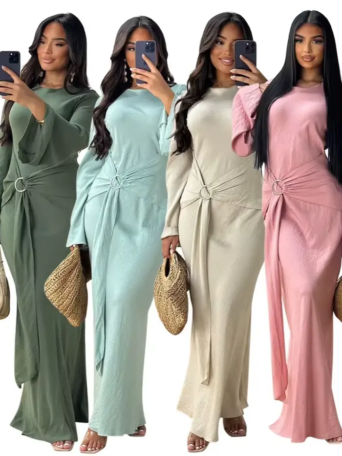 Robe longue musulmane élégante kalenmos pour femmes occasions spéciales Ramadan Eid et cérémonies de gala