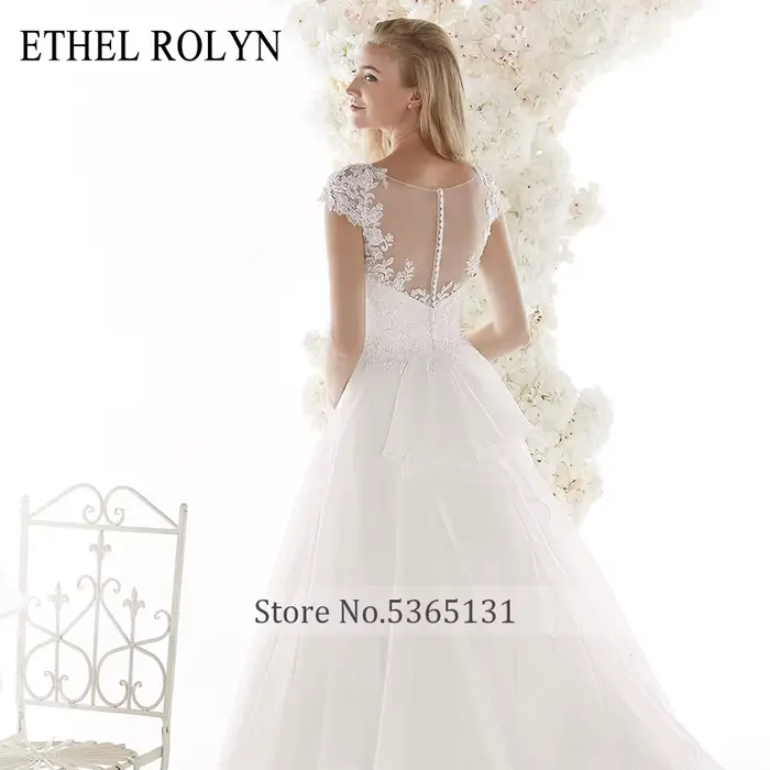 Robe de mariée Ethel Rolyen bohème col en V avec perles et appliques pour femmes occasions spéciales