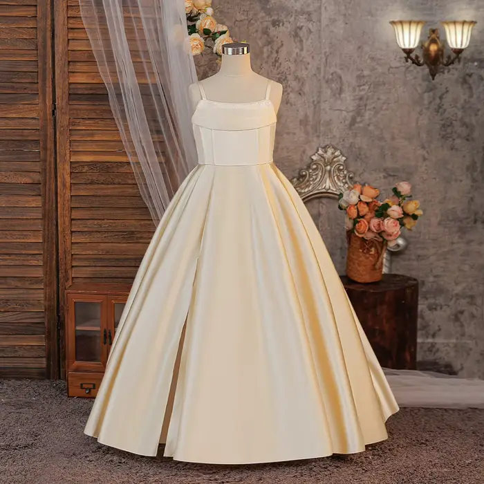 Robes de soirée de demoiselles d'honneur pour filles, élégantes, pour baptême, mariage, anniversaire