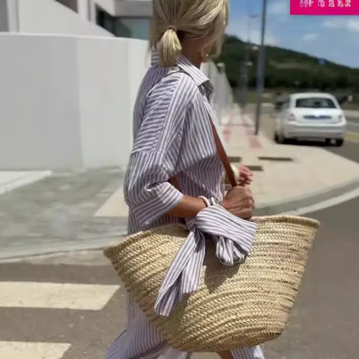 Robe longue d'été pour femme imprimée col en V décontractée polyester lin mi-mollets trois quarts occassions spéciales femmes