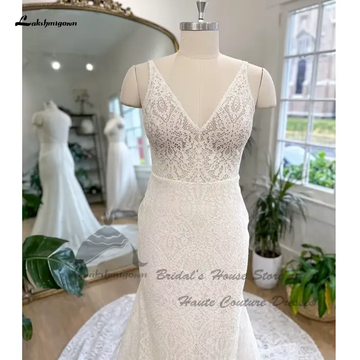 Yanshmigown-Robes de mariée vintage en dentelle