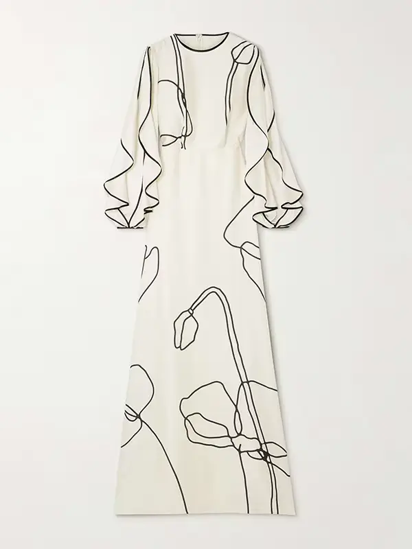 Freeacy – robe de soirée élégante imprimée pour femmes, col rond, manches à volants, taille haute, p