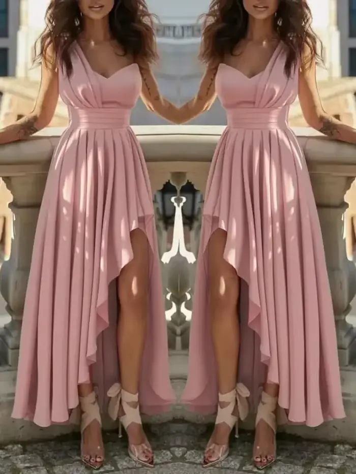 Robe de Soirée Sexy et Élégante Rouge pour Femme