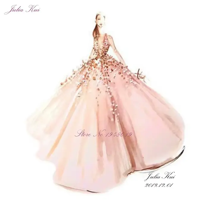Robe de mariée Julia Kui en dentelle délicate avec train cathédrale pour femmes élégantes occasions spéciales soirée mariage célébrités
