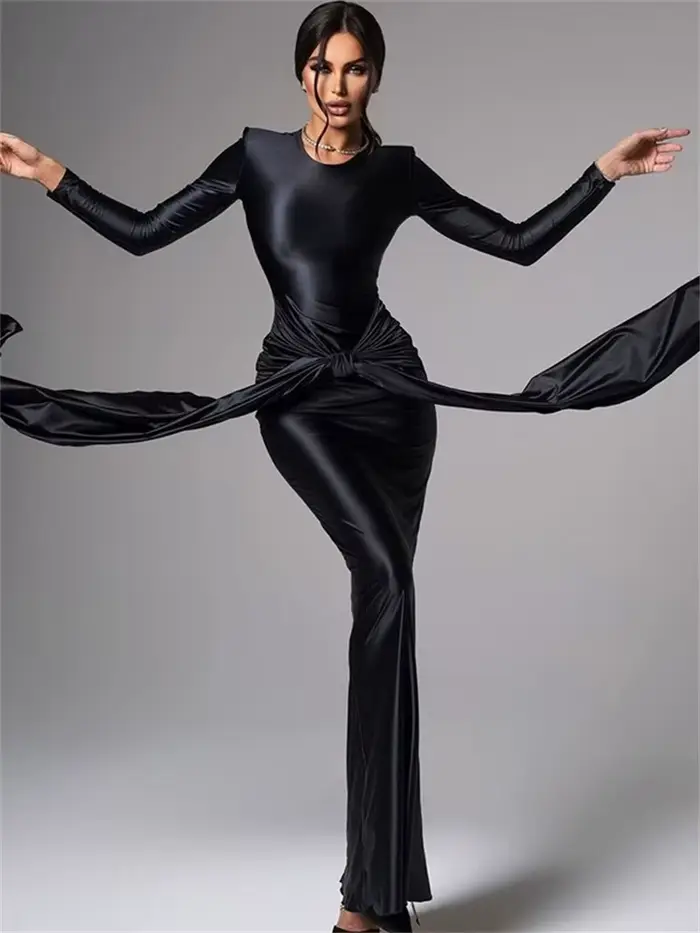 Wmstar robe pour femmes fête Sexy col roulé moulante Maxi robes doux drapé vêtements d'été en gros livraison directe nouveau Style