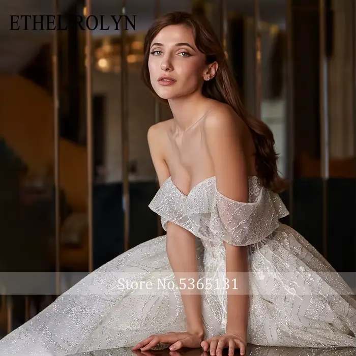 Robe de mariée Ethel Rolyen princesse dos nu perles appliquées moderne pour femmes occasions spéciales