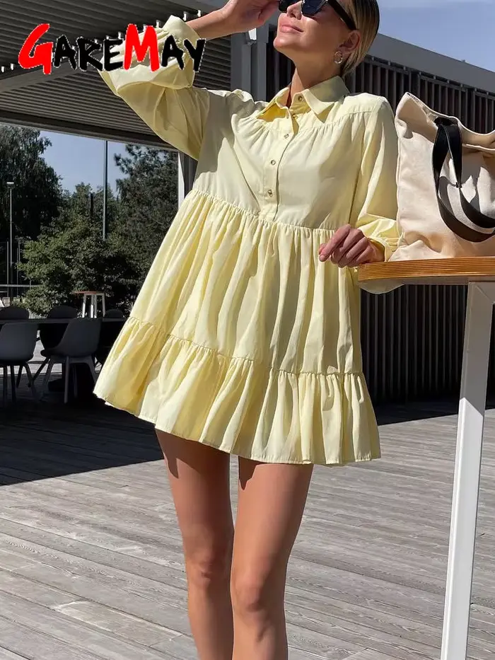 Robe chemise vintage à manches longues pour femmes, bleu, blanc, col rabattu, boutons élégants, printemps été, style décontracté, occassions spéciales